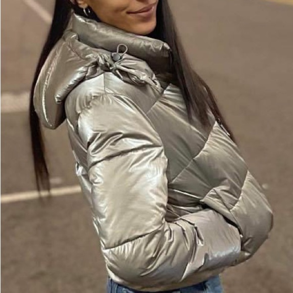 Metallic Puffer Coat
